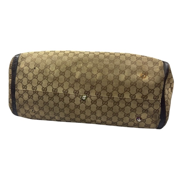 GUCCI GG Supreme Canvas Extra Large Tote Vintage Leather Trim Italy - Picture 6 of 13